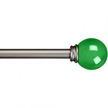 Amazon Basics - Barra de cortinas decorativa de 1,6 cm con remates redondeados, 122 cm, Verde
