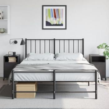 vidaXL Bedside Cabinets 2 pcs Black 36x39x59 cm Steel