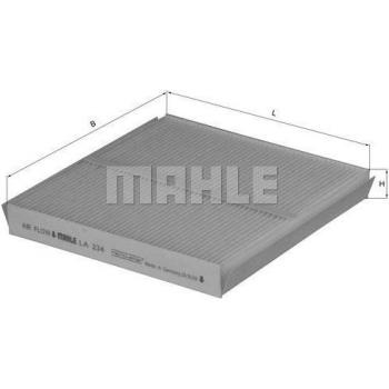 Filtro de Habitáculo Mahle LA 234 - Filtro de aire para el habitáculo, compatible con vehículos específicos, diseñado para eliminar partículas y contaminantes del aire interior, fabricado por Mahle