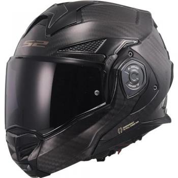 Casco LS2 FF901 Advant X C Solid - Calota Fuerte y Ultraligera, Modular, Carbono, Color Negro, Talla XL