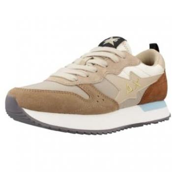 Zapatillas Sun 68 para Mujer Otoño/Invierno Beige Oscuro y Blanco Panna