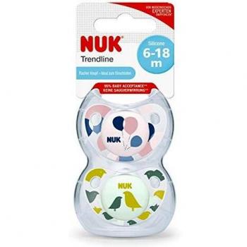 NUK Trendline Chupetes Set de 2 para niña - Multicolor - 6-18 meses