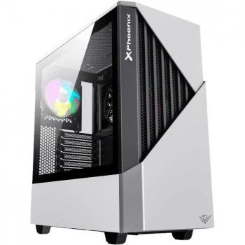 Phoenix - Caja Gaming Torre, Cristal Templado, USB 3.0, Filtros Antipolvo, Incluye Ventilador ARGB 14cm + 12cm, Controladora RGB preinstalada, Sistema Ventilación Placa Base