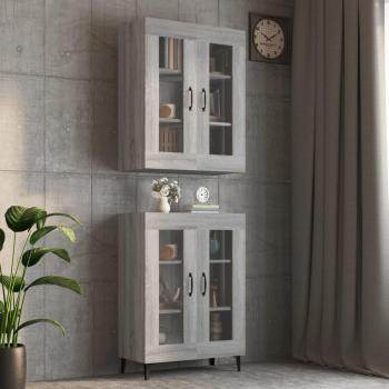 Armario de pared colgante gris Sonoma 69,5x34x90 cm - Mueble de Almacenaje de Salón, Buffet para salón Moderno, Armario Auxiliar, Armario de Almacenamiento