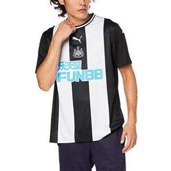 PUMA NUFC Home Shirt Replica SS with Sponsor Maillot, Hombre, White Black, XL