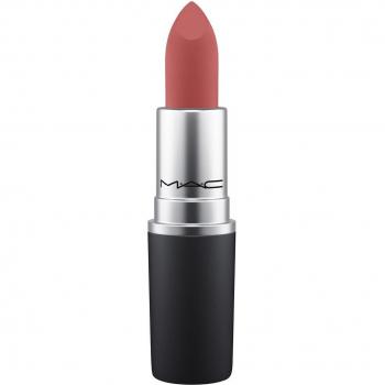 MAC Powder Kiss Lipstick - Hydrating Matte Lipstick Shade Brickthrough 3g