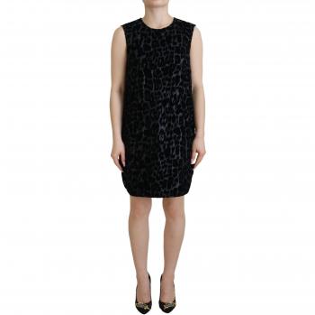 Dolce & Gabbana Black Leopard Shift Mini Polyester Dress - IT40|S, Size: XS