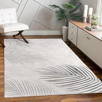 Alfombra de salón pelo corto motivo floral arcoíris geométrico 200x290 cm, color gris 2