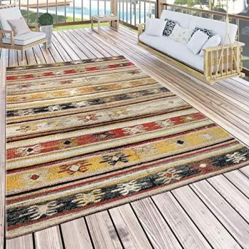 Alfombra Interior/Exterior Crema Rojo Amarillo ø 200 cm Redondo - Paco Home