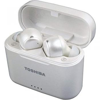 Auriculares Bluetooth True Wireless In-Ear Toshiba RZE-BT1050EW con Micrófono, Cancelación Activa de Ruido, Estuche de Carga, Color Blanco Perla