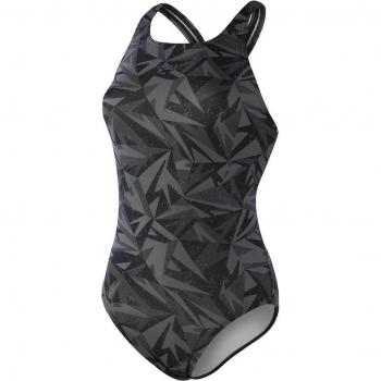 Bañador de mujer Speedo Hyperboom Allover Medalist Eco Endurance+ negro gris