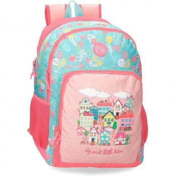 Mochila Escolar Roll Road My Little Town con Doble Compartimento Adaptable de 33x44x17cm