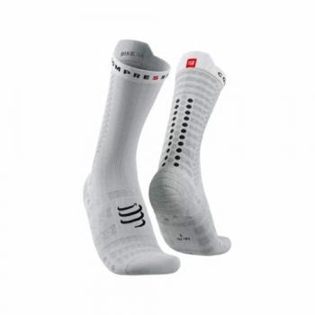Calcetines de ciclismo Compressport Pro Racing V4.0 Ultralight Bi Blanco y Negro (Tamaño S)