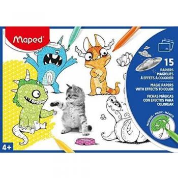 Papel Mágico para Colorear A4 - Maped - 15 Hojas con Efectos Surtidos