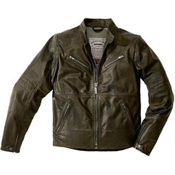 Spidi Garage Classic - Chaqueta de moto de piel lavada estilo retro - Titanio 48
