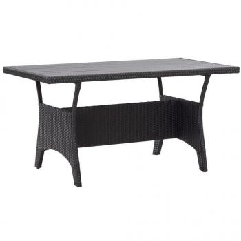 vidaXL Garden Table Black 120x70x66 cm Poly Rattan