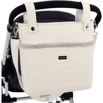 Bolso para silla de paseo Rosy Fuentes - Talega con diseño moderno, material resistente al agua, múltiples compartimentos, correas ajustables y fácil limpieza
