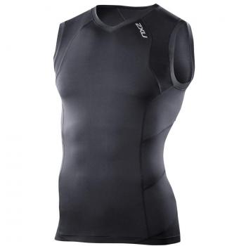 2 x U Men de compresión ma2306 sin mangas sin mangas Top, hombre, color negro/negro, tamaño Medium