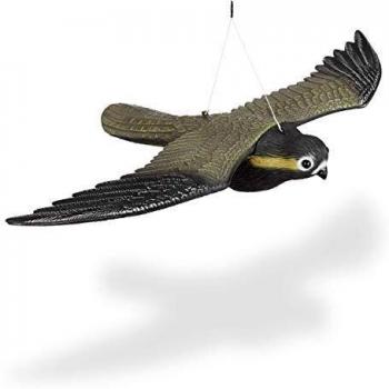 Decoy Halcón Espantapájaros Anti-Pájaros, Talla Realista, Multicolor - Relaxdays