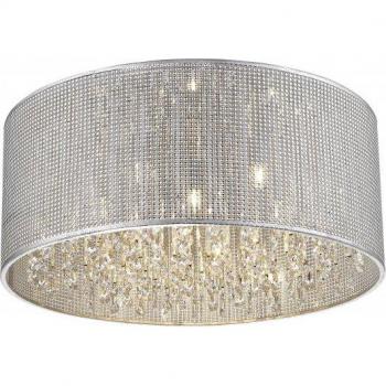 Lámpara de techo empotrada pequeña BRIGHTON de 6 luces en plata y cristal con casquillo G9