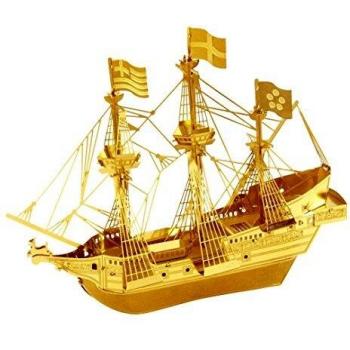 Fascinations Metal Earth MMS049G - 502467 Golden Hind Goldenes - Juguete de construcción, 1 placa de metal, a partir de 14 años , color/modelo surtido