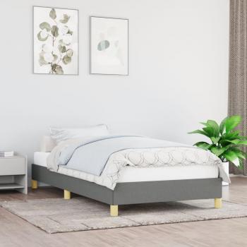 Estructura de cama de tela gris oscuro 100x200 cm