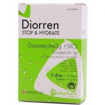 SEIDYPHARM DIORREN STOP&HYDRATE 9 SOBRES