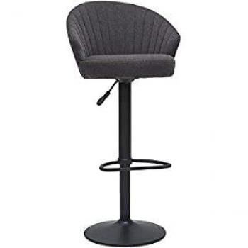 Taburete de bar diseño tejido gris oscuro IZAAC