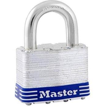 Candado Master Lock 5EURD de Acero Laminado a Llave, Gris, Dimensiones: 7,4 x 5,1 x 3,3 cm, Nivel de Seguridad: 6