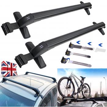 Barra transversal universal para techo de coche, de aluminio, accesorio de carga de equipaje, con bloqueo antirrobo, 122 cm.