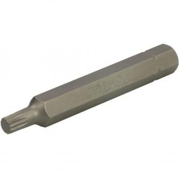Punta de destornillador hexagonal TORX TOPTUL 10 mm 12 caras, spline TM6 Longitud: 75mm y Punta de atornillar TOPTUL FSFB1206