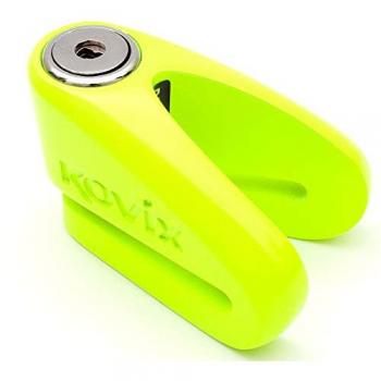 Bloqueo de disco Kovix KVZ1 Verde Fluo con doble anclaje y alarma