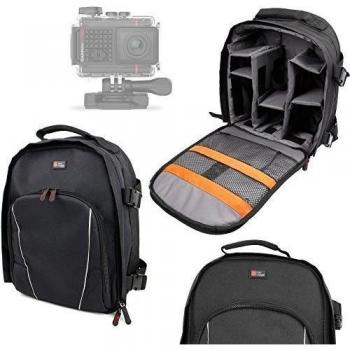 DURAGADGET Mochila Resistente Al Agua + Funda Impermeable Compatible con Cámara de acción Garmin VIRB Ultra 30 / Intova ConneX/Dub/Duo / HD2 / Nova HD / X2