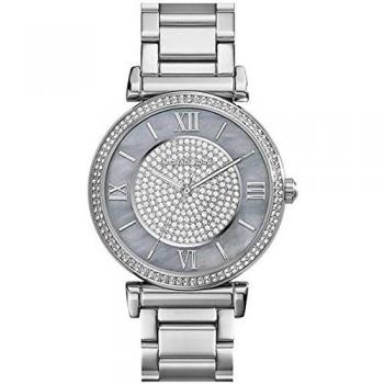 Michael kors womens caitlin mk3331 silver stainlesssteel plated analog quartz dress watch