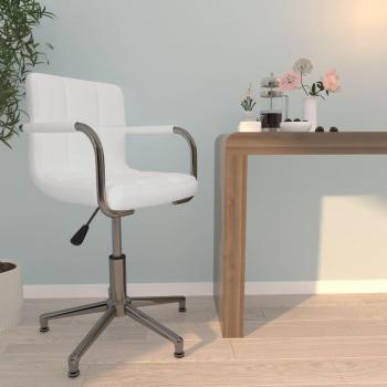 Silla de oficina giratoria blanca en cuero sintético