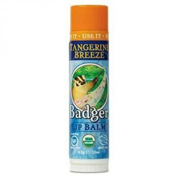 Badger TANGERINE BREEZE Classic Lip Balm USDA Organic With Beeswax & Aloe 4.2g