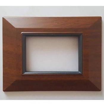 Placa Compatible Axolute Bticino Colorida Cuadrada Madera Clara - 3 Foros