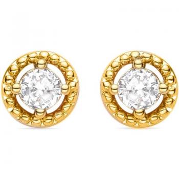 Pendientes Luxenter Ziaela de Circonita Brillante, acabados en oro amarillo de 18 quilates