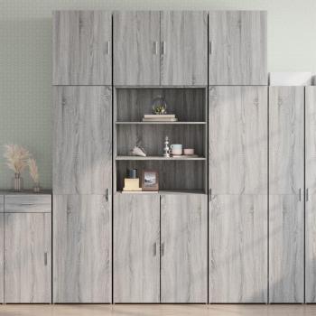 Armario alto Sonoma de madera multicapa gris 80x42,5x249 cm