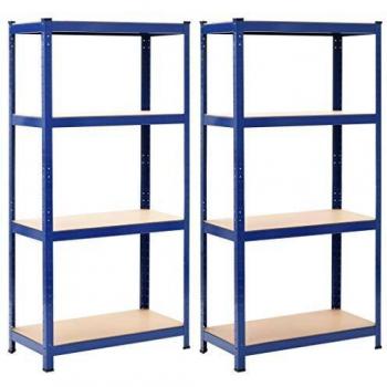 vidaXL Storage Shelves 2 pcs Blue 80x40x160 cm Steel and MDF