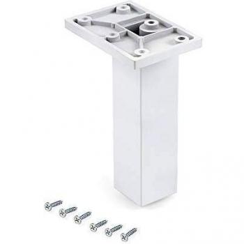 Emuca - Patas para mueble, Pies de plástico para muebles color cromado, Lote de pies con tornillos de montaje, varios modelos