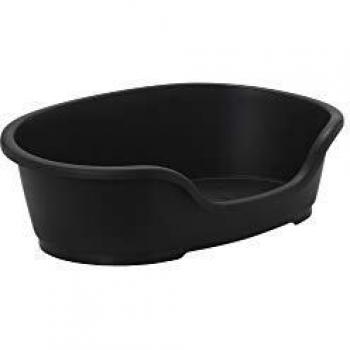 Cama para perros Domus de plástico negro 60/70 cm, rectangular y moderna
