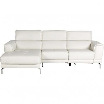 Sofá de piel de 5 plazas con chaise longue izquierdo y un asiento relax eléctrico Bond.