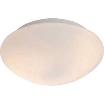 Plafón de baño Vento cristal opal 2 bombillas 9cm, lámpara de techo redonda para baño con 2 luces, vidrio opalino IP44, E27