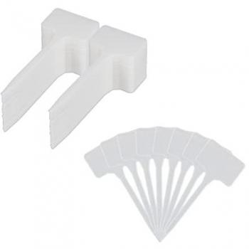 Set de 100 Etiquetas Identificativas para Plantas, Marcadores de Plástico Blanco, 14,5x5,5 cm - Relaxdays