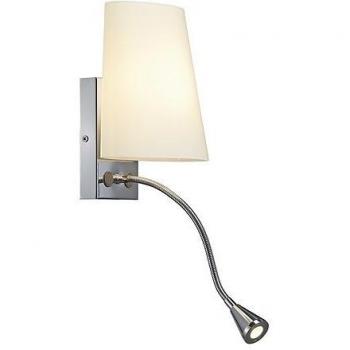 Aplique de pared LED Coupa Flex con brazo de lectura, cromado y vidrio satinado, 1xG9 max. 40W, 3W LED, 3000K