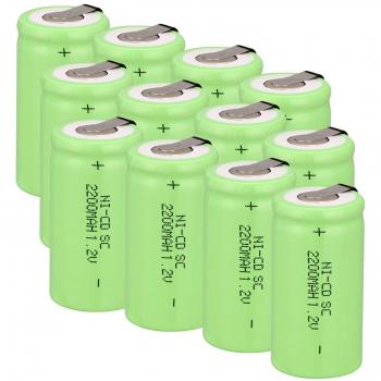 Caja 6/10/12/15 pcs SUBC Ni-Cd 1.2 V 2200 mAh batería recargable con pestaña Anmas