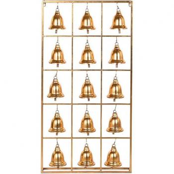 Decoración de Pared Home ESPRIT Dorado Campanas 50 x 10 x 97 cm