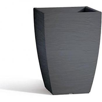 Vaso de Resina Cuadrado Aloe 27x27 cm H40 Gris
