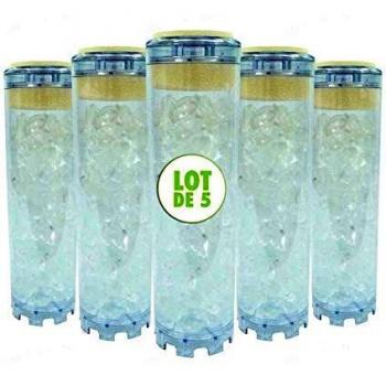 Kit de 5 Cartuchos de Polifosfato 9'3/4 para Filtro de Agua - Anticalcáreo y Antitartre